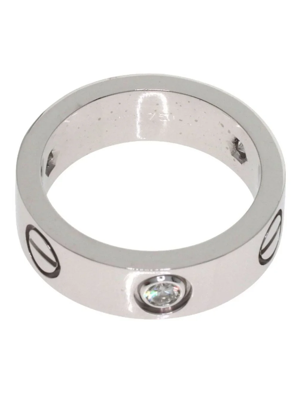 Cartier Love Ring Half Diamond 49 18k White Gold